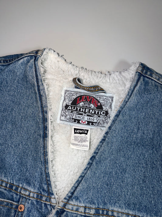 Vintage Levi’s Authentic Sherpa-Lined Denim Vest RARE (M/L)