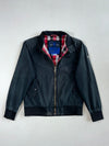 Superdry JPN Harrington Jacket – Washed Black with Red Check Lining (M)