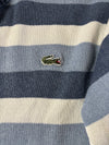 Vintage Lacoste Striped Knit Sweater – Blue & White Rugby Stripe (L)