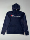 Champion Script Logo Hoodie – Navy  (L)