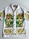 Maui Maui Hawaiian Tiki Print Shirt White (L)