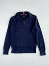 Tommy Hilfiger Pima Cotton Cashmere Quarter-Zip Sweater – Navy (S)