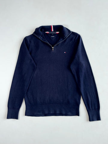 Tommy Hilfiger Pima Cotton Cashmere Quarter-Zip Sweater – Navy (S)