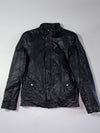 Vintage Korean Black Lambskin Leather Biker Jacket (S)
