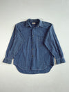 Vintage 90s Guess Jeans Jacquard Striped Indigo Denim Shirt (L)