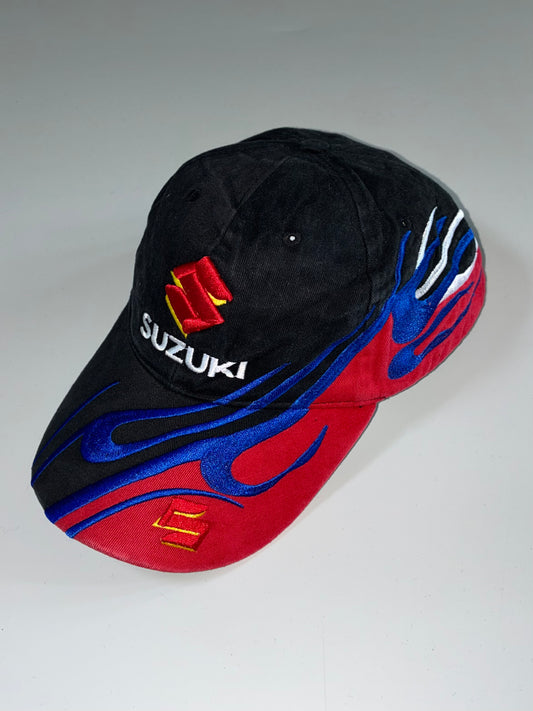 Vintage Suzuki Racing Flame Cap (Adjustable)