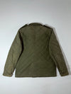 Jack Wills Olive Quilted Field Jacket with Corduroy Collar & Flannel Lining (XL)