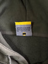 Vintage Batman Bandana-Print Logo Hoodie Olive Green, DC Comics ’17, (M)