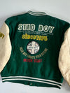 Seed Boy 76 Green Varsity Leather Sleeve Jacket (M/L)
