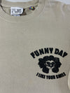 Funny Day” Graphic Long Sleeve Tee  Beige (XL)