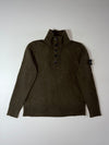 Stone Island Button Mock Neck Wool Knit – Olive Green (M/L)