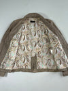 Vintage Cabrini Beige Leather Asymmetric Zip Biker Jacket Women's (M)