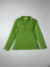 Lacoste Classic Croc Logo Long Sleeve Piqué Polo Shirt  Lime Green (XS)