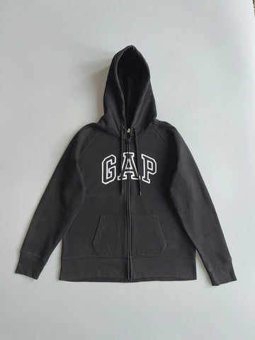 GAP | Arch Logo Zip-Up Hoodie | Washed Black | (M)