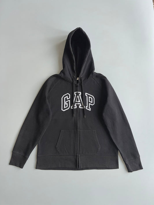GAP | Arch Logo Zip-Up Hoodie | Washed Black | (M)