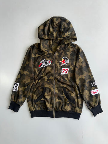 Camo Racing Patch Zip-Up Hoodie (M)