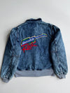 Vintage Edwin Acid Wash Denim Bomber Jacket Blue (L)