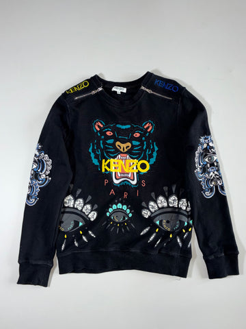 Kenzo | Tiger Eyes Zip Shoulder Sweatshirt Black | (S)