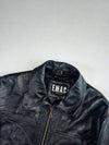 Vintage E.M.A.C Black Leather Zip-Up Collared Jacket (L)