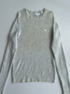 Lacoste Grey Fleck Ribbed Knit Crewneck Sweater (M)