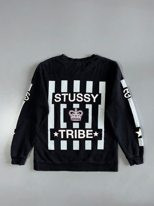 Stussy Tribe Graphic Black Crewneck Sweatshirt (M)