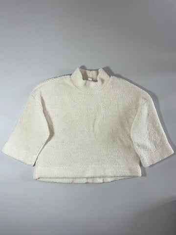 Gap Sherpa Teddy Mock-Neck Crop Sweater – Cream  (XL)