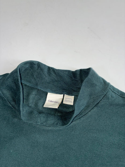 Calvin Klein Forest Green Mock Neck Long Sleeve Tee (Xl/2Xl)