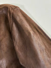 Vintage Polo Ralph Lauren Brown Leather Zip Jacket (S/M)