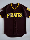 Pittsburgh Pirates Fully Embroidered MLB Baseball Jersey
Brown & Gold — Button-Up Alternate (L)