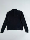 Chaps Quarter-Zip Ribbed Knit Sweater – Black (L)