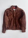 Vintage Casper Collections Brown Suede Leather Bomber Jacket (M)
