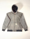 Vintage Carhartt Grey Pinstripe Hooded Active Work Jacket (M)