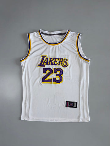 Lakers White Jersey #23 LeBron (L)