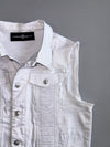 Legendary Rawyalty White Distressed Denim Sleeveless Vest Laconia 2020 Bike Week (M)