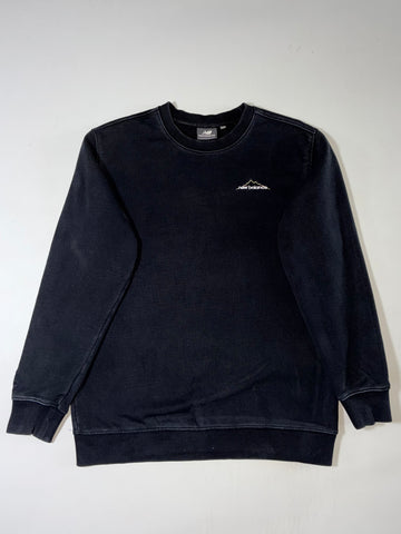 New Balance Black Washed Crewneck Sweatshirt – Mountain Logo  (S)