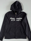 Abercrombie & Fitch Black Full-Zip Logo Hoodie (S)