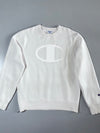 Champion Reverse Weave Big C Logo Crewneck White Side Zip (M)