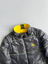 Adidas Puffer Jacket – Black w/ Yellow Fleece Lined Collar Detachable Arms(S)
