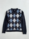 Banana Republic Cotton Cashmere Argyle V-Neck Sweater (S)