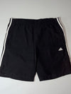 Y2K Adidas Black 3-Stripes Woven Shorts (W:34) (L:19)