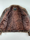 Vintage 90s Outer Wear Concept “Wear Me Out” Distressed Brown Leather Flight Bomber (L)