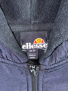 Ellesse Colorblock Half-Zip Fleece Hoodie – Navy & Olive Green (L)