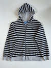 Adidas Originals | Grey & Black Striped Trefoil Zip-Up Hoodie (XL)