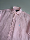 Ralph Lauren Pink Linen Short Sleeve Button-Down Shirt Classic Fit – (2XL)