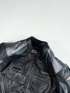 Swift Black & Grey Leather Motorcycle Racing Jacket – Armoured Panels (Padded) (M)