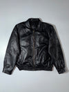 Black Leather Bomber Jacket
Vintage Black Genuine Leather Bomber Jacket (XL)