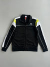 Kappa Black Colourblock Track Jacket with White & Neon Yellow Shoulder Panels (S/M)