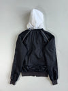Puma Terry Lined Hooded Windbreaker Jacket Black White( S)