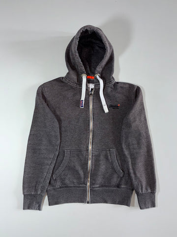 Superdry Orange Label Zip Hoodie – Charcoal Grey (M)