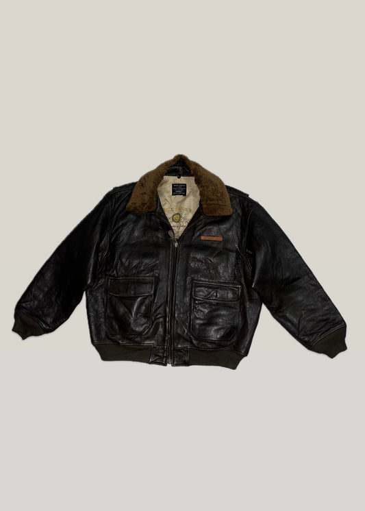 Z                     Rare Vintage Avirex G-1 U.S. Navy Leather Flight Original leather Jacket (2XL/3XL)